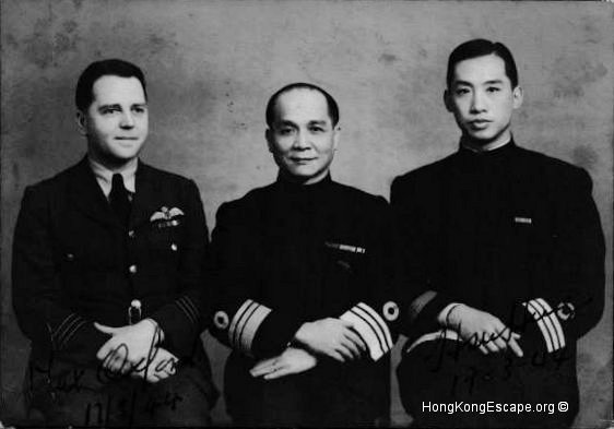 Max Oxford RAF, Chan Chak ROC, & Henry Hsu ROC 17th March 1944     
    Photo from the Hide collection ©
